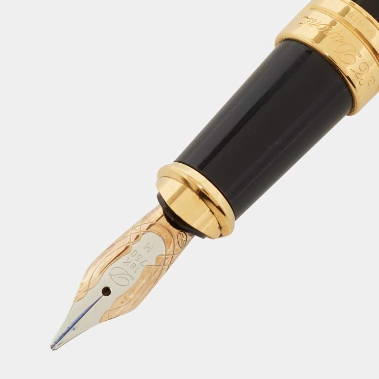 Pre Owned S.T Dupont Olympio Black Lacquer Fountain Pen