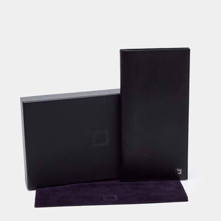 Pre Owned S.T. Dupont Black Leather Chequebook Holder 