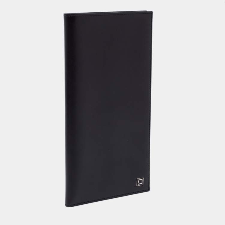 Pre Owned S.T. Dupont Black Leather Chequebook Holder 