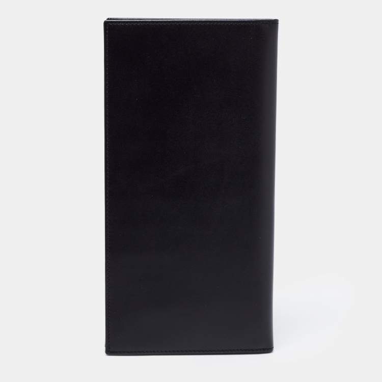 Pre Owned S.T. Dupont Black Leather Chequebook Holder 