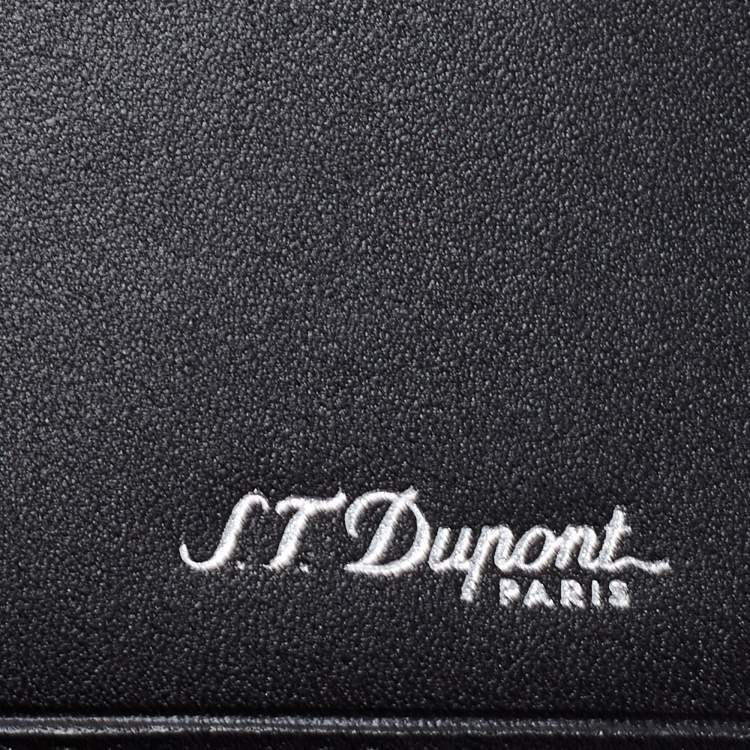 Pre Owned S.T. Dupont Black Leather Chequebook Holder 