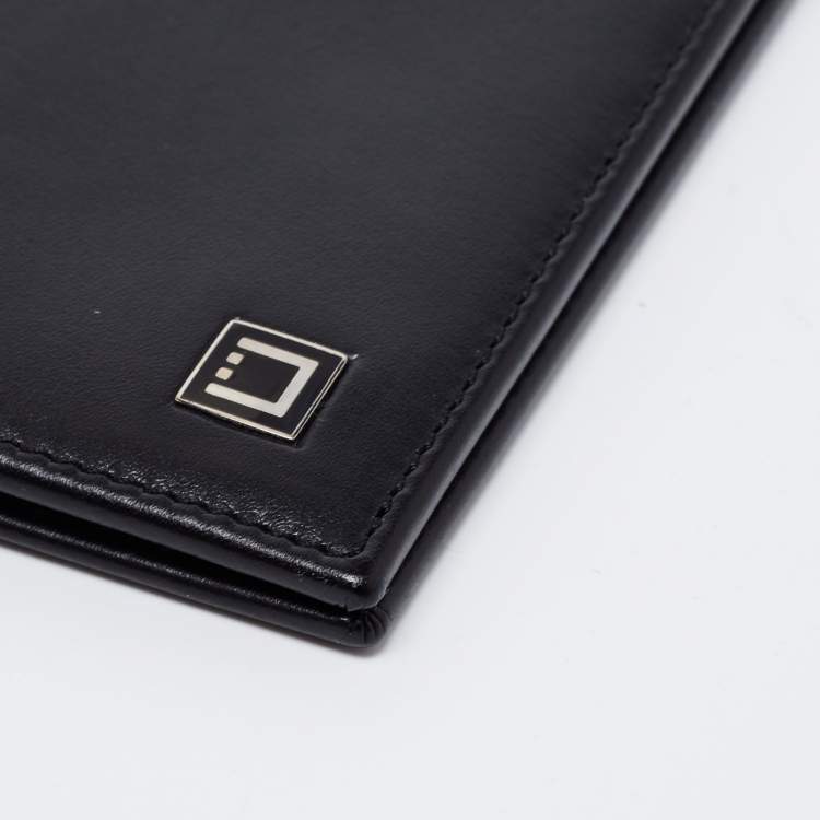 Pre Owned S.T. Dupont Black Leather Chequebook Holder 