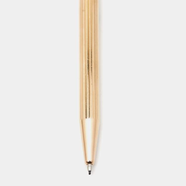 Pre Owned S.T. Dupont Textured Classique Lines Gold Tone Mechanical Pencil