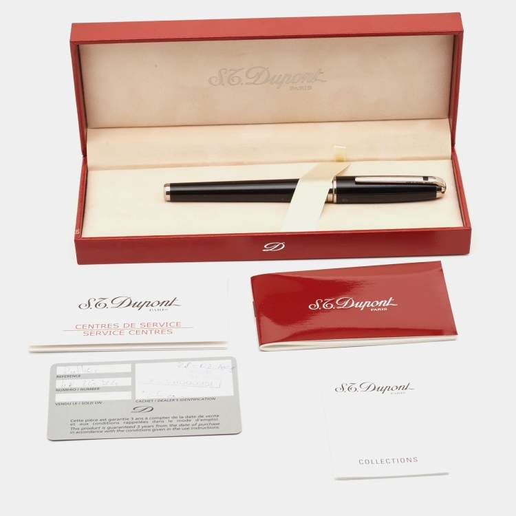 Pre Owned S.T. Dupont Olympio Chinese Lacquer Silver Tone Ballpoint Pen