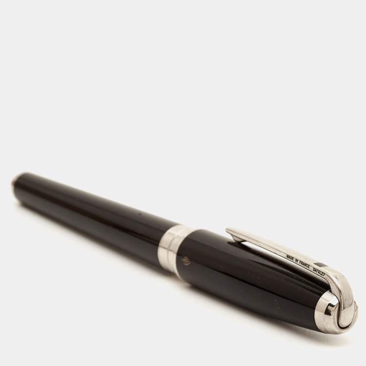 Pre Owned S.T. Dupont Olympio Chinese Lacquer Silver Tone Ballpoint Pen