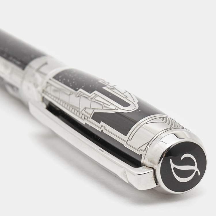 Pre Owned S.T. Dupont Elysee Revelation Lacquer Silver Tone Roller Ball Pen