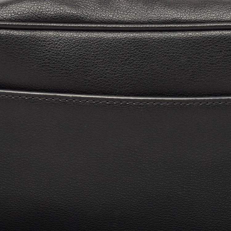 Pre Owned S.T. Dupont Black Leather Double Zip Pouch