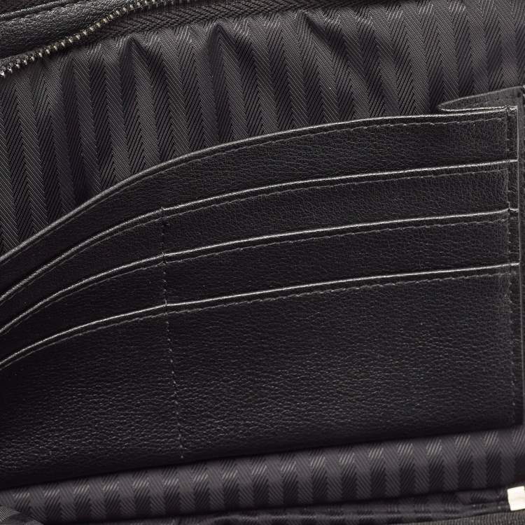 Pre Owned S.T. Dupont Black Leather Double Zip Pouch