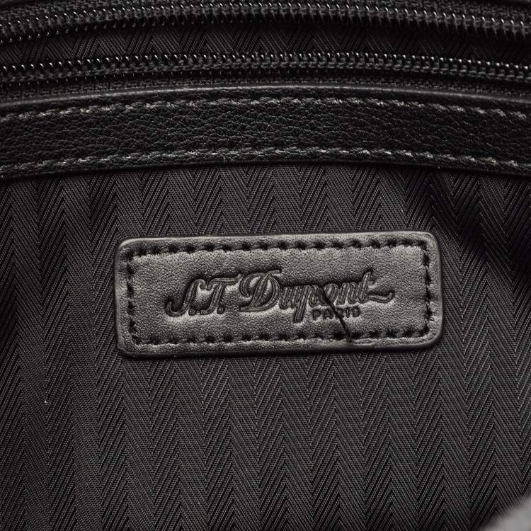 Pre Owned S.T. Dupont Black Leather Double Zip Pouch