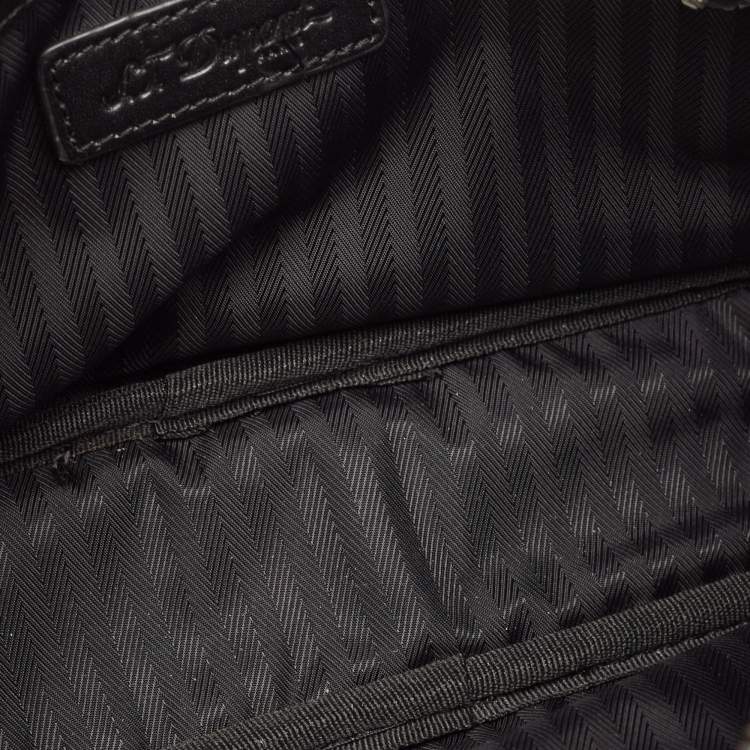 Pre Owned S.T. Dupont Black Leather Double Zip Pouch