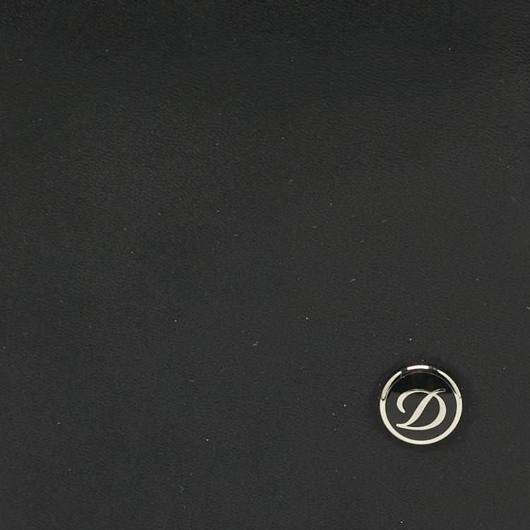 Pre Owned S.T. Dupont Black Leather Flap Card Case