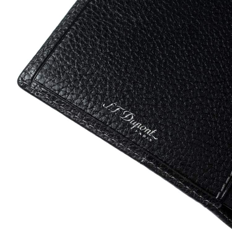 Pre Owned S.T. Dupont Black Leather Line D Passport Holder