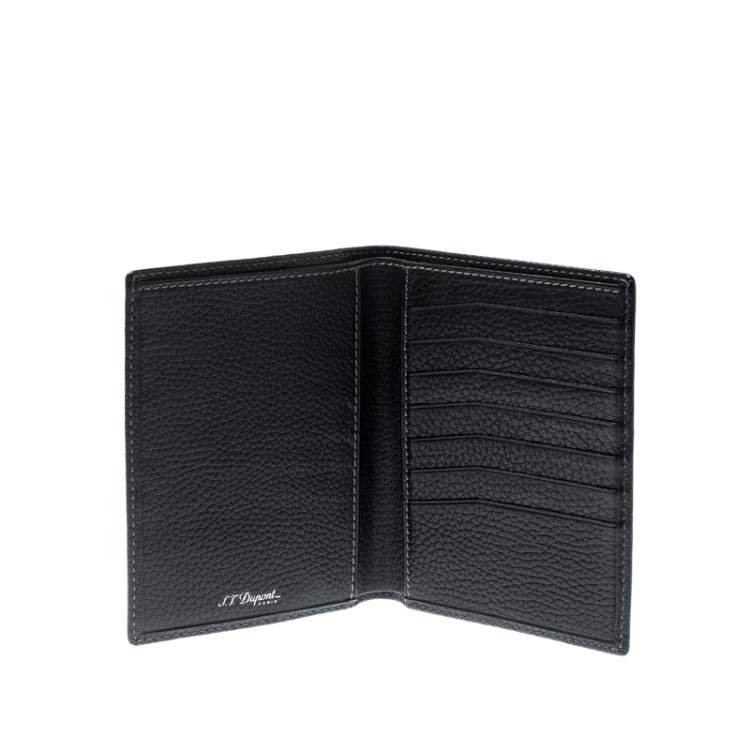 Pre Owned S.T. Dupont Black Leather Line D Passport Holder