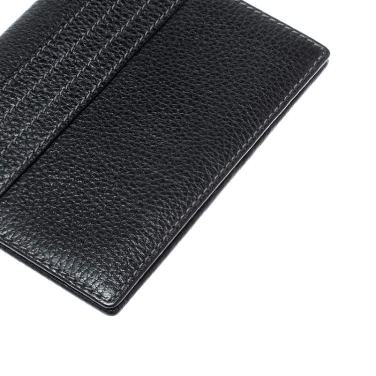 Pre Owned S.T. Dupont Black Leather Line D Passport Holder
