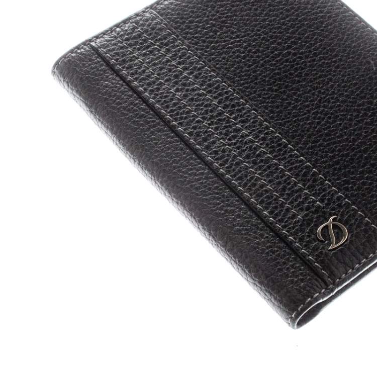 Pre Owned S.T. Dupont Black Leather Line D Passport Holder
