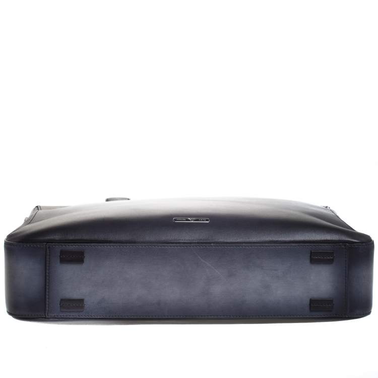 Pre Owned S.T. Dupont Dark Blue Ombre Leather Atelier Document Briefcase
