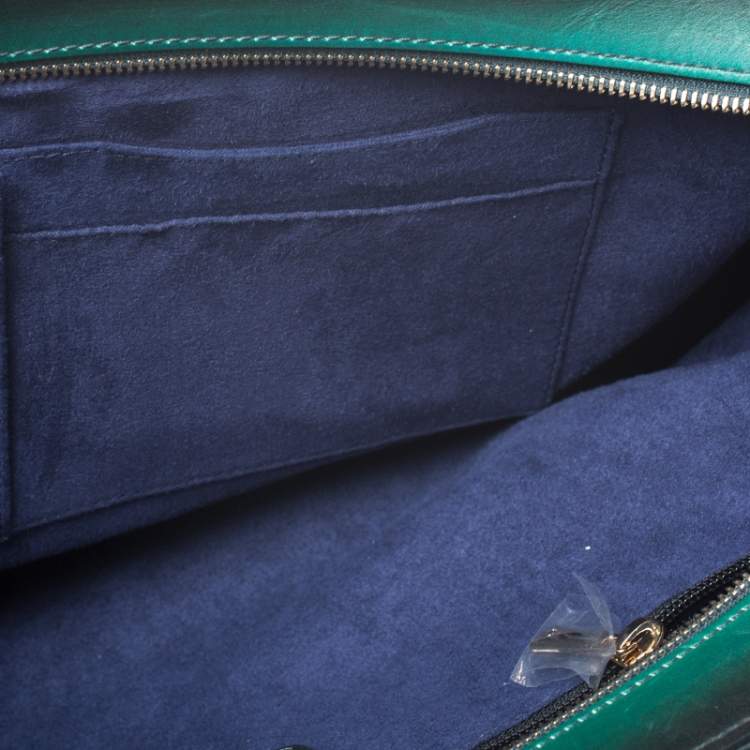 Pre Owned S.T. Dupont Green Ombre Leather Atelier Document Briefcase