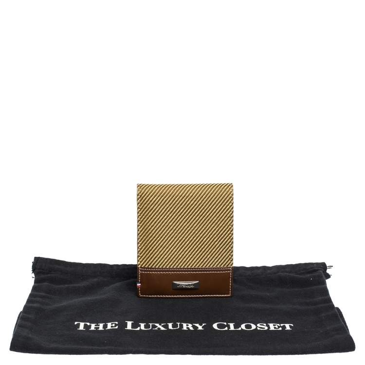 مملوكة مسبقًا S.T. Dupont Yellow/Brown Fabric and Leather Bifold Wallet