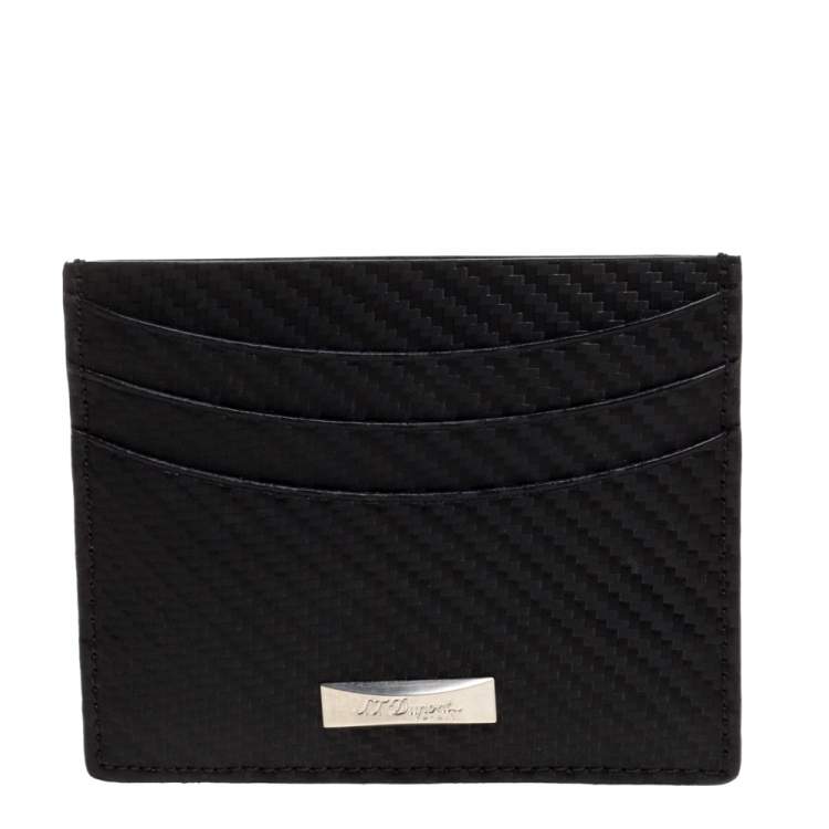 Pre Owned S.T. Dupont Black Leather Defi Card Holder