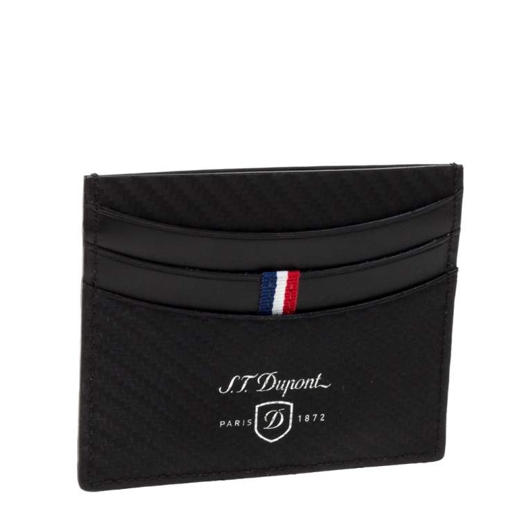 Pre Owned S.T. Dupont Black Leather Defi Card Holder
