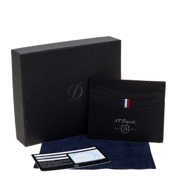 Pre Owned S.T. Dupont Black Leather Defi Card Holder