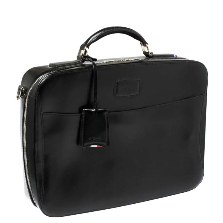 Pre Owned S.T. Dupont Black Leather Document Briefcase