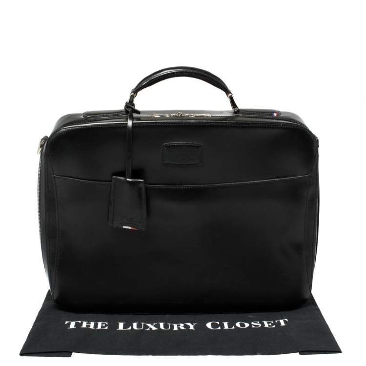 Pre Owned S.T. Dupont Black Leather Document Briefcase