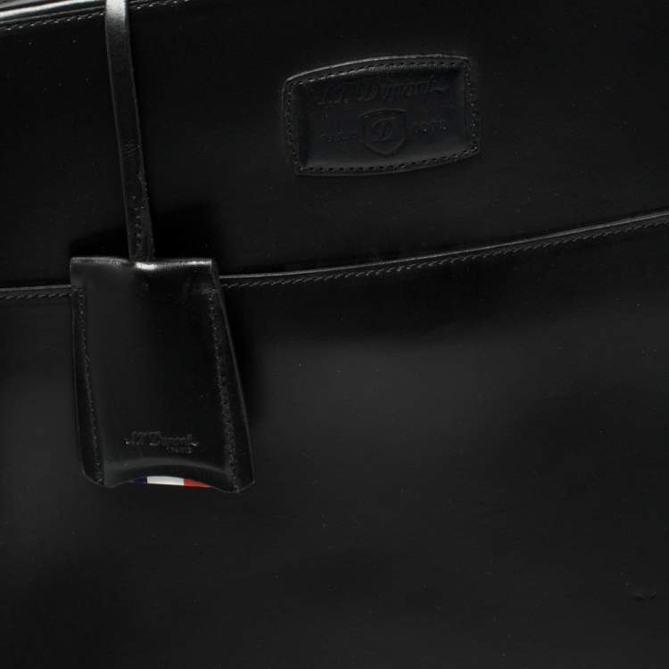 Pre Owned S.T. Dupont Black Leather Document Briefcase