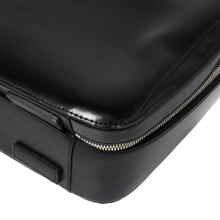 Pre Owned S.T. Dupont Black Leather Document Briefcase