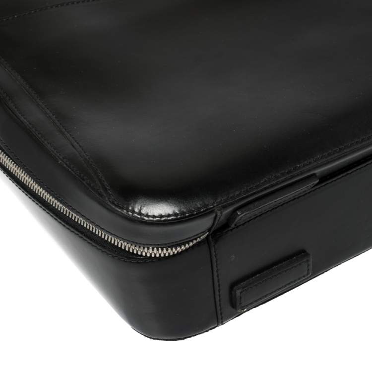 Pre Owned S.T. Dupont Black Leather Document Briefcase