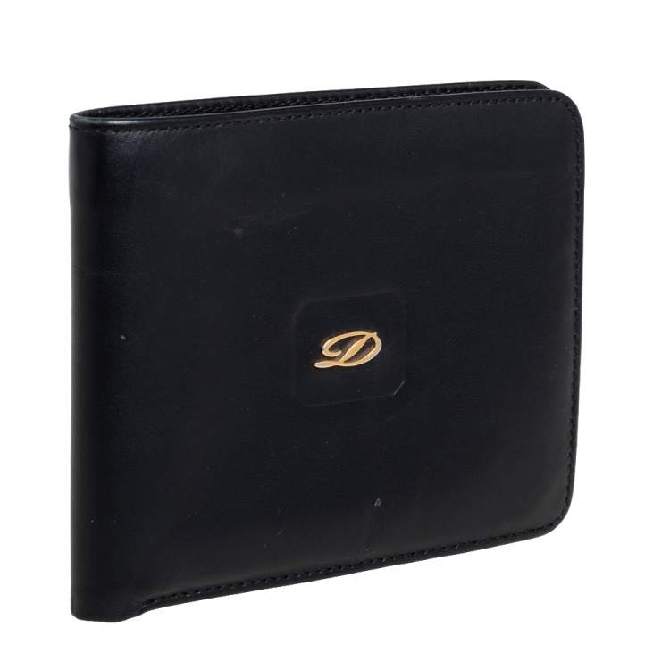Pre Owned S.T. Dupont Black Leather Bifold Wallet