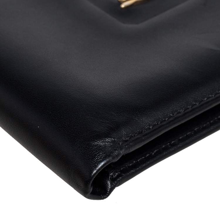Pre Owned S.T. Dupont Black Leather Bifold Wallet