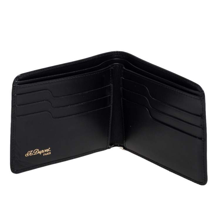 Pre Owned S.T. Dupont Black Leather Bifold Wallet