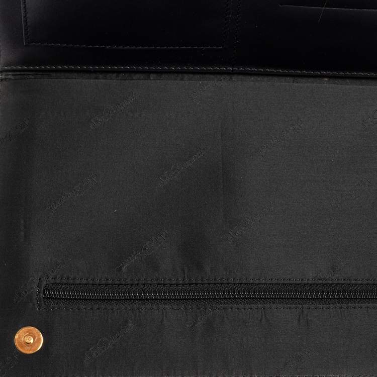 Pre Owned S.T. Dupont Black Leather Wristlet Clutch