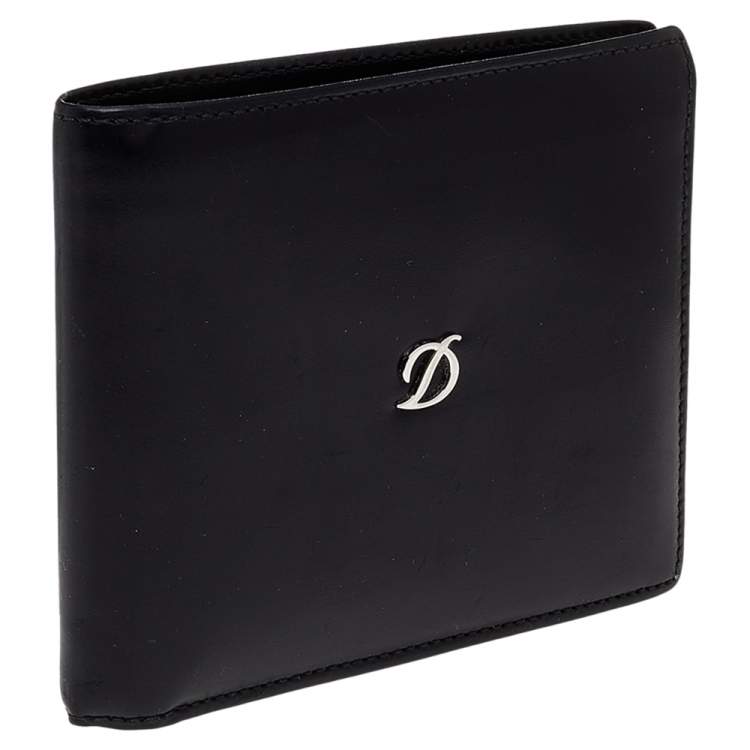Pre Owned S.T. Dupont Black Leather Bifold Wallet