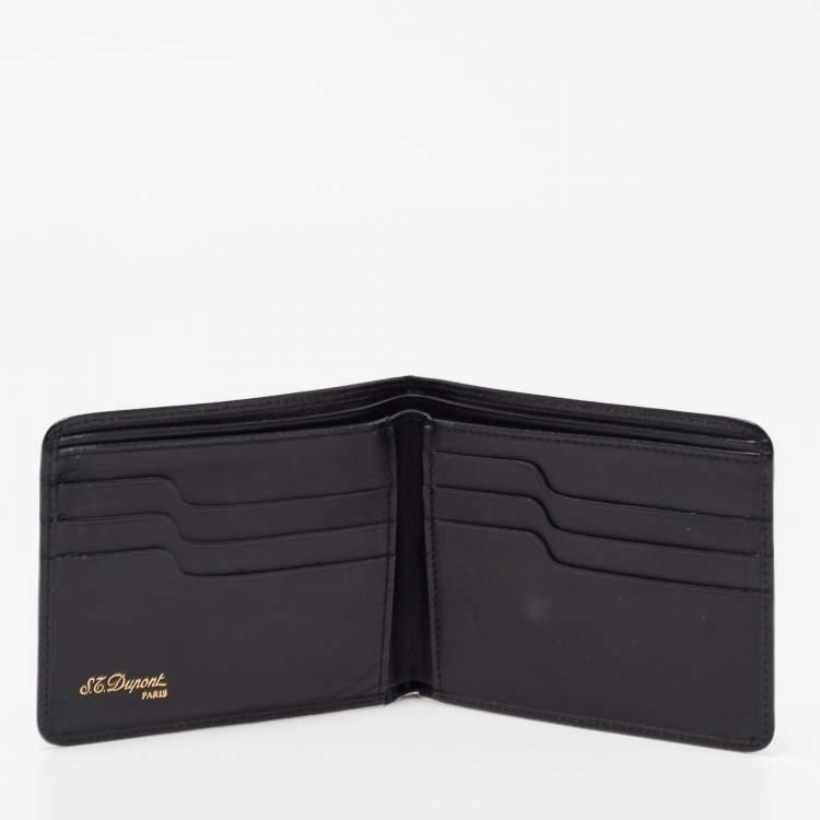 Pre Owned S.T. Dupont Black Leather Bifold Wallet