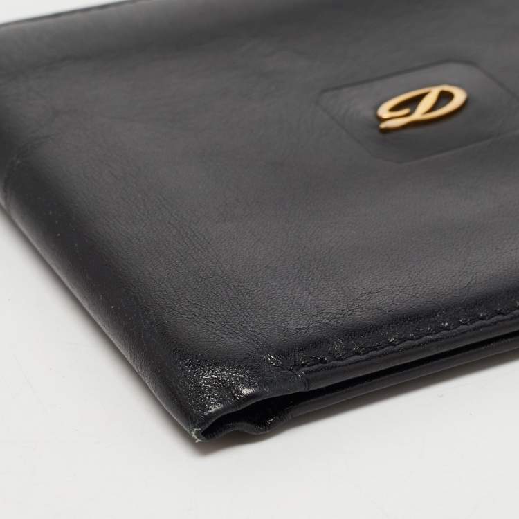 Pre Owned S.T. Dupont Black Leather Bifold Wallet