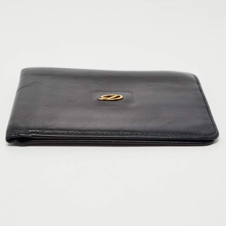 Pre Owned S.T. Dupont Black Leather Bifold Wallet