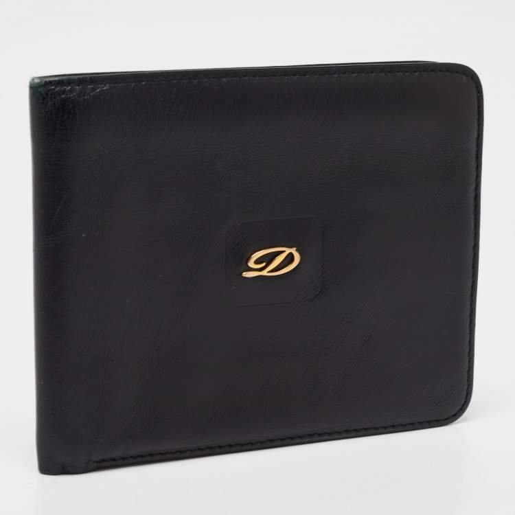 Pre Owned S.T. Dupont Black Leather Bifold Wallet