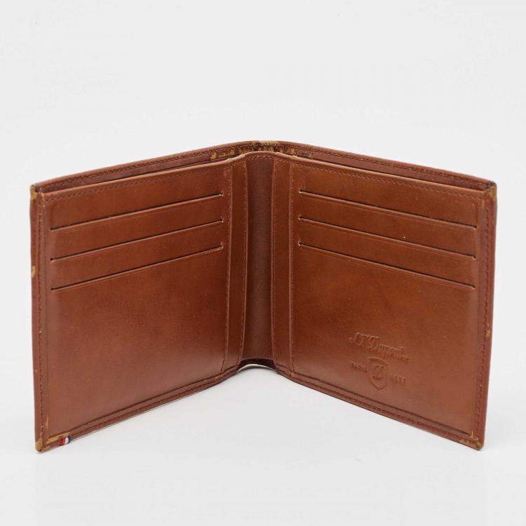 Pre Owned S.T. Dupont Brown Leather Bifold Wallet