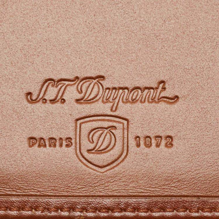 Pre Owned S.T. Dupont Brown Leather Bifold Wallet