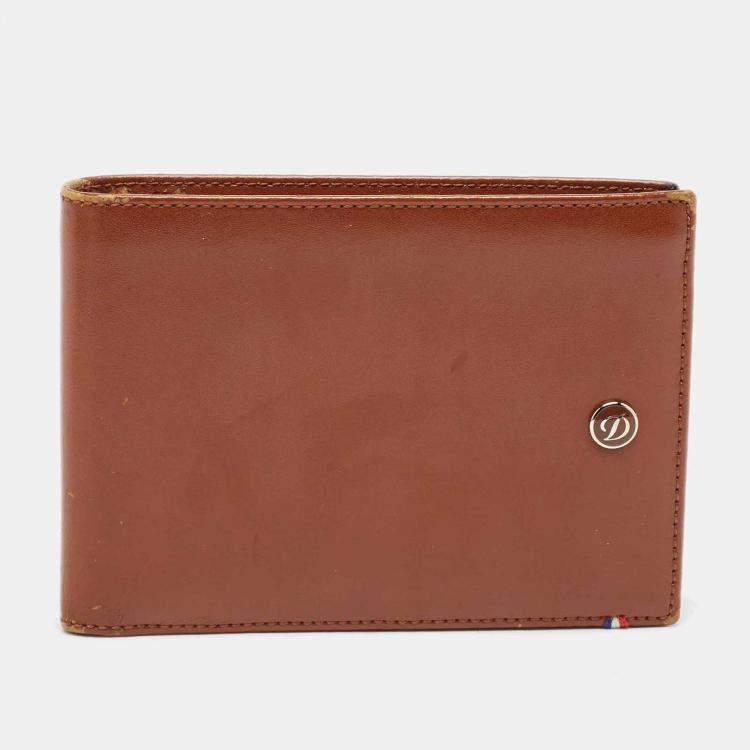 Pre Owned S.T. Dupont Brown Leather Bifold Wallet