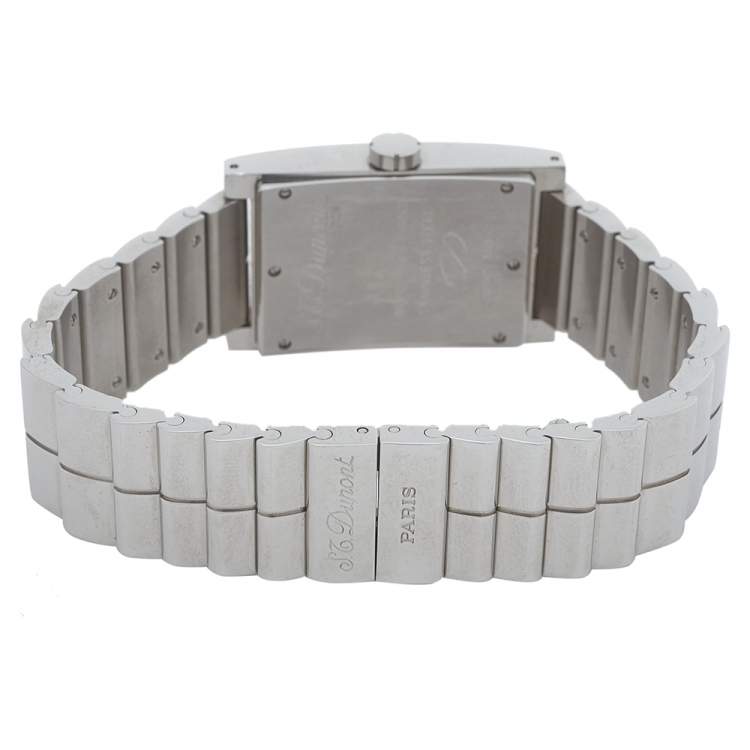 Pre Owned S.T. Dupont White Stainless Steel 131C8AB17 Men's Wristwatch 25MM