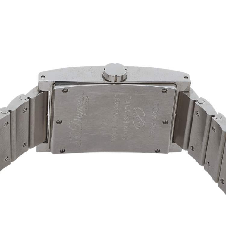 Pre Owned S.T. Dupont White Stainless Steel 131C8AB17 Men's Wristwatch 25MM