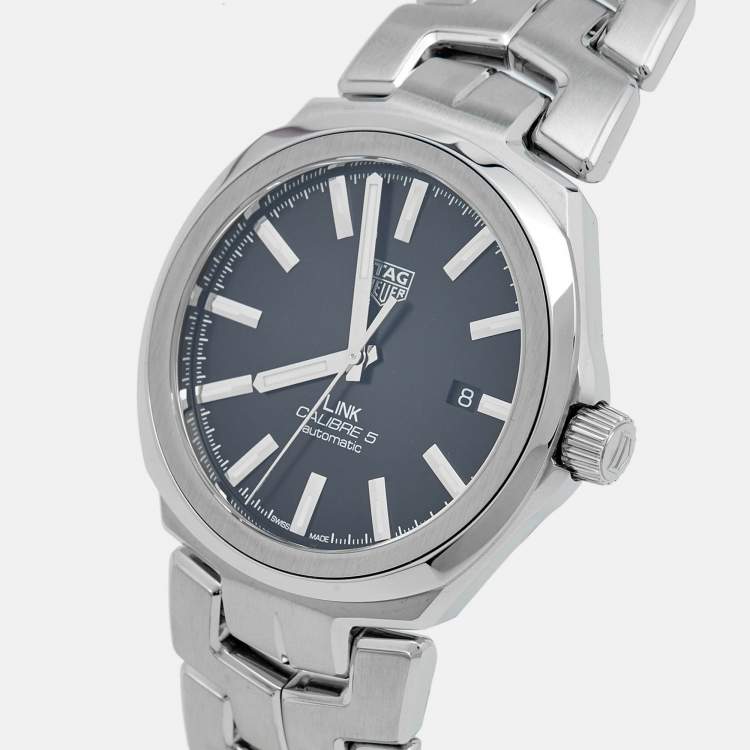 مملوكة مسبقًا Tag Heuer Black Stainless Steel Link WBC2110.BA0603 Men's Wristwatch 41 mm