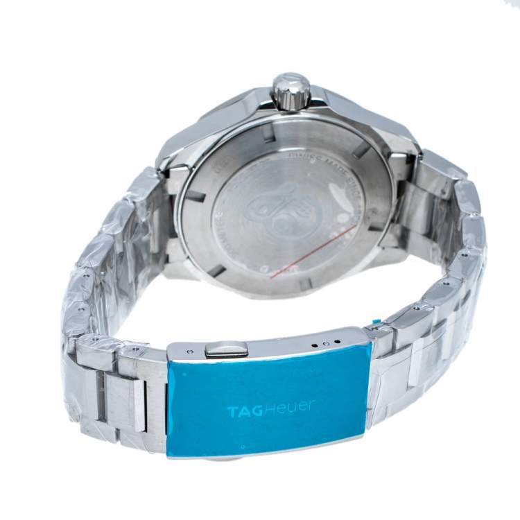 Pre Owned Tag Heuer Silver Stainless Steel Aquaracer Calibre 5 WAY2013.BA0927 Men's Wristwatch 43 mm