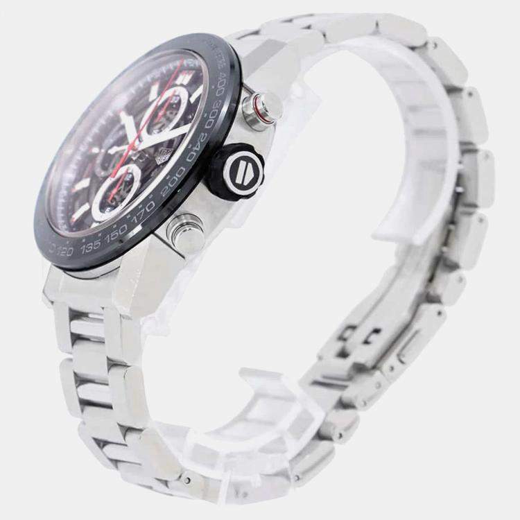 Tag Heuer Black Stainless Steel Carrera Caliber CAR2A1W.BA0703 Automatic Men s Wristwatch 43 mm Tag Heuer TLC