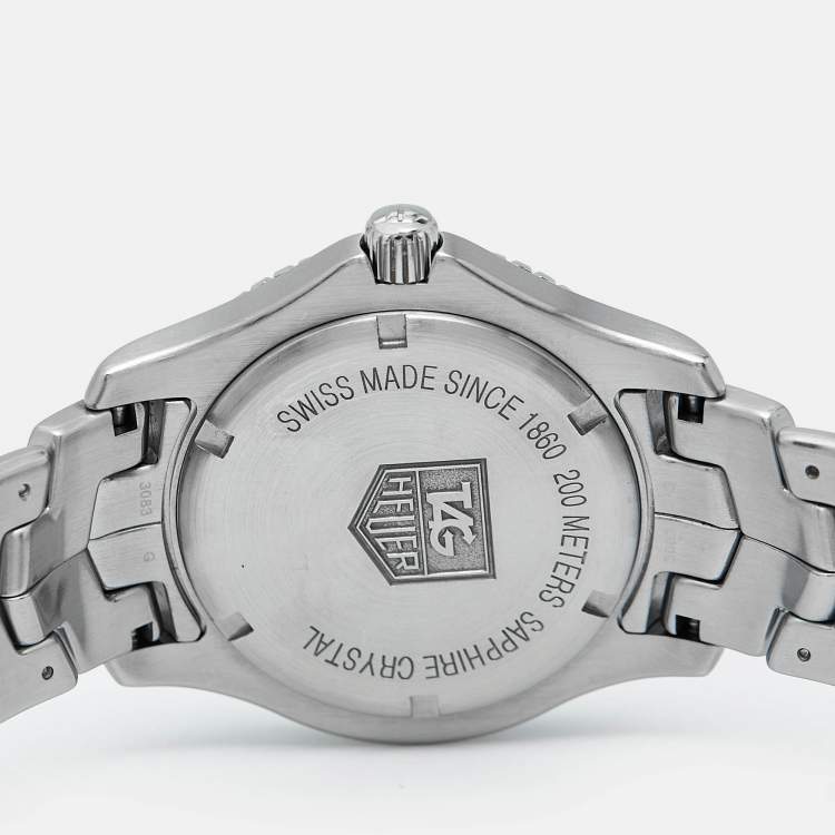 Pre Owned Tag Heuer Silver Stainless Steel Link WJ1111.BA0570 Men's Wristwatch 39 mm