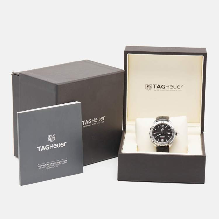 Pre Owned Tag Heuer Black Stainless Steel Rubber Formula 1 WAZ2113.FT8023 Men's Wristwatch 41 mm