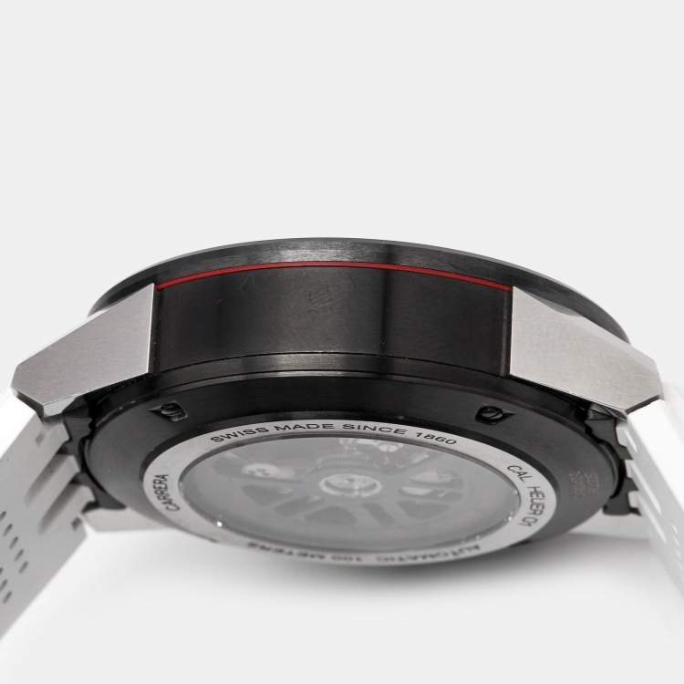 Pre Owned TAG Heuer Black PVD Stainless Steel Rubber Carrera Calibre HEUER 01 CAR2A1Z.FT6051 Men's Wristwatch 45 mm